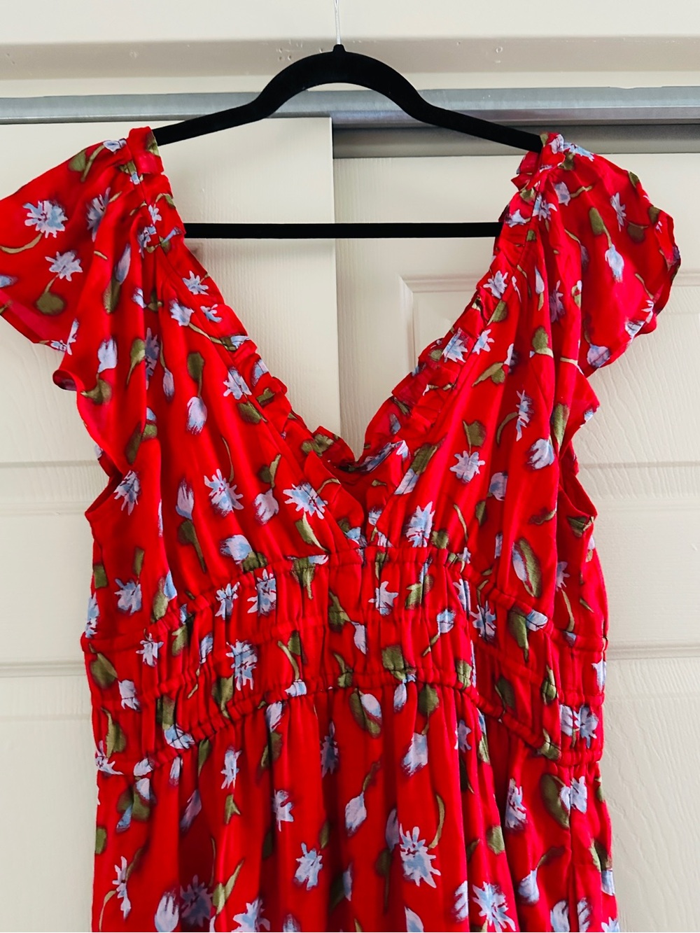 NWT J.Crew red floral Palermo Dress in Ramie (M) - Picture 4 of 7